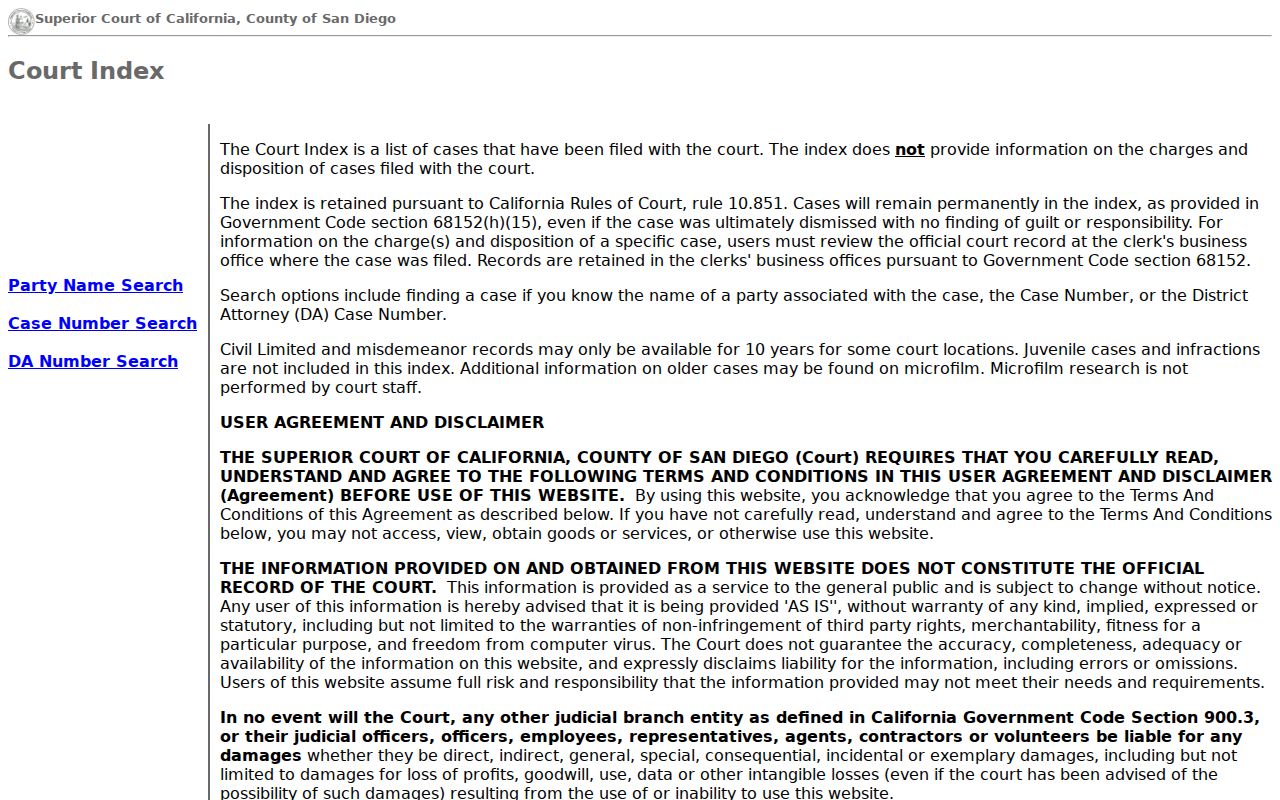 Lemon Grove people search San Diego court index