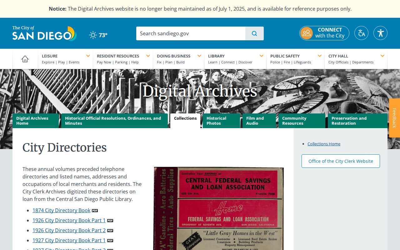 Lemon Grove directory digitized San Diego city volumes